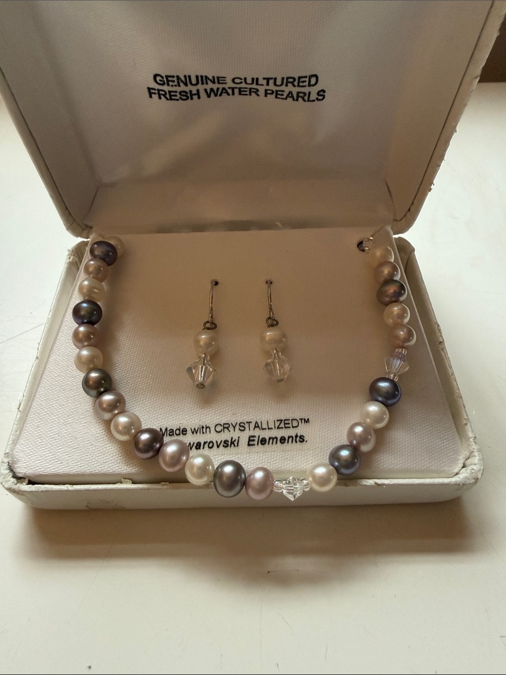 Swarovski Pearl Necklace & Earrings